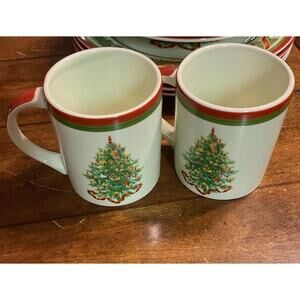 Christopher Radko Christopher's Tree Mugs 2- 8oz Christmas Holiday